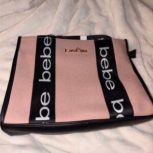 Bebe Black and Pink Cosmetic Bag